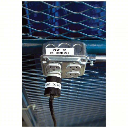 Brady M21 - 750 - 595 - WT Continuous Label Roll Cartridge 3/4 in x 21 ft, Autoclavable Vinyl, Black on White, Indoor/Outdoor - KVM Tools Inc.KV3PXX6