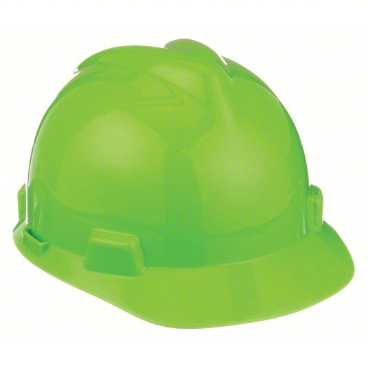 MSA 815565 Hi-Visibility Green, No Graphics, Ratchet (4-Point), Polyethylene, Side-Slots, MSA, V-Gard - KVM Tools Inc.KV10D940