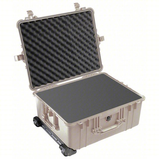 Pelican 1610 Protective Case 16 3/4 in x 21 3/4 in x 10 5/8 in Inside, Flat/Pick and Pluck, Beige - KVM Tools Inc.KV13E506