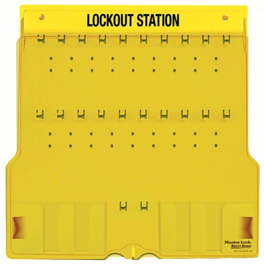 Master Lock 1484B Lockout Station, Unfilled, Holds 20 Padlocks, 22 in x 22 in, Includes Translucent Lockable Cover - KVM Tools Inc.KV2CJK7