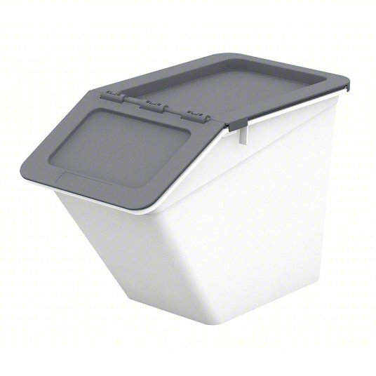 Shutter 1010110 Storage Bin Stack and Nest, Plastic, White, 11 1/4 in H, 16 1/8 in W - KVM Tools Inc.KV172J76
