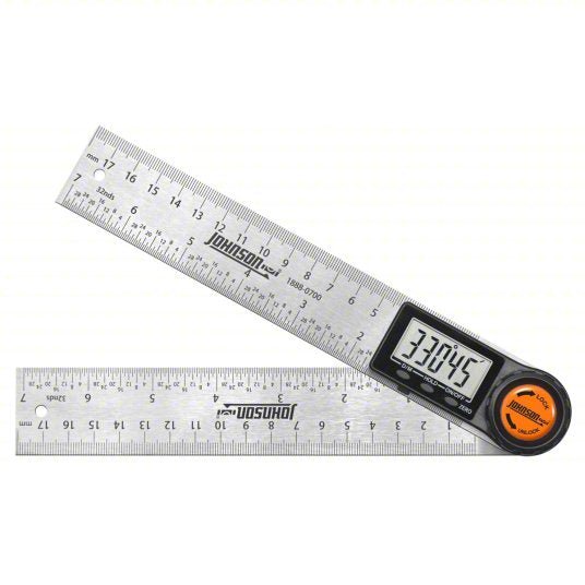 Johnson 1888 - 0700 Digital Angle Finder 0°to 360°, Included, 7 in x 1 3/8 in, LCD, Batteries Included - KVM Tools Inc.KV21XK31