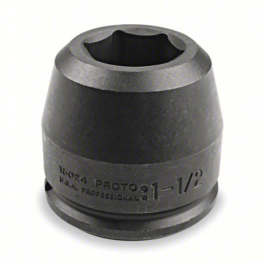 Proto J15036 Impact Socket 1 1/2 in Drive Size, 2 1/4 in Socket Size, 6 - Point, Std, Black Oxide - KVM Tools Inc.KV1AFW6