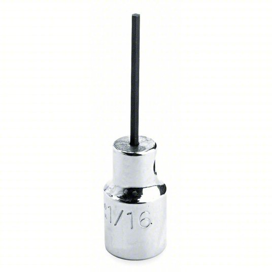 Proto J4770 - 4M Socket Bit 1/4 in Drive Size, Hex Tip, 4 mm Tip Size, 1 7/8 in Overall Lg, Metric - KVM Tools Inc.KV426H47