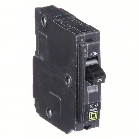 Square D QO120 Miniature Circuit Breaker 20 A, 120/240V AC, Single Phase, 10kA at 120/240V AC, QO, Std - KVM Tools Inc.KV1D234