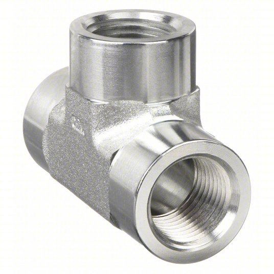 Parker 4 - 4 - 4 FT - S Tee Carbon Steel, 1/4 in x 1/4 in x 1/4 in Fitting Pipe Size, Female NPT x Female NPT x Female NPT - KVM Tools Inc.KV1DGK9