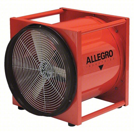 Allegro 9516 Confined Space Fan 115/230 V AC, 16 in Duct Dia, 2 hp Horsepower, Orange, 21 A Current - KVM Tools Inc.KV1UFH2