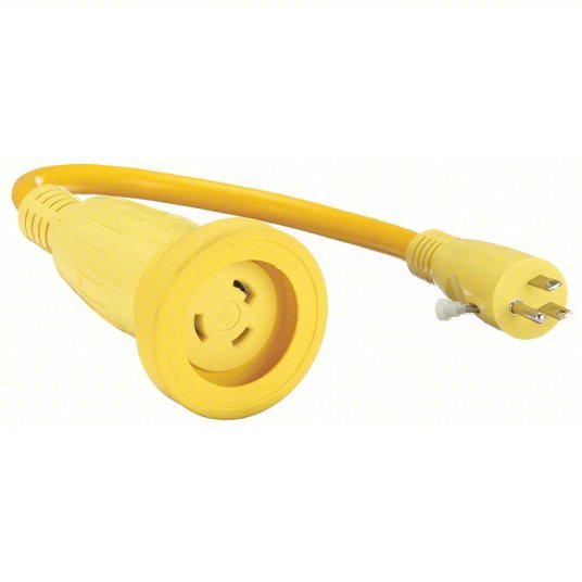 Hubbell HBL61CM22 Locking Cord Adapter NEMA 5-15P, NEMA L5-30R, 10 AWG Wire Size - KVM Tools Inc.KV1UKB6