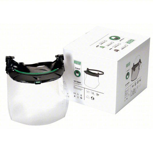 MSA 10118697 Faceshield Bracket and Visor Clear, Polycarbonate, Dielectric Protection, 17 in Visor Ht - KVM Tools Inc.KV22EY45