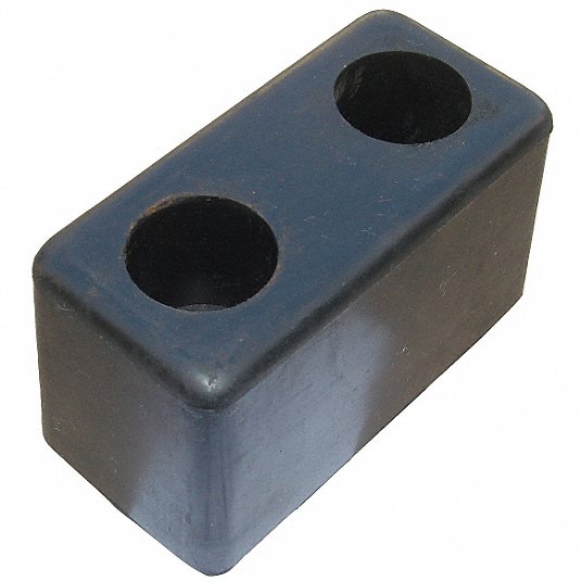 KVM Tools KV22NT82 Dock Bumper D, 6 in x 3 1/2 in x 3 1/2 in, Solid Rubber, Rubber, 1 1/2 in Access Hole Dia, Angle
