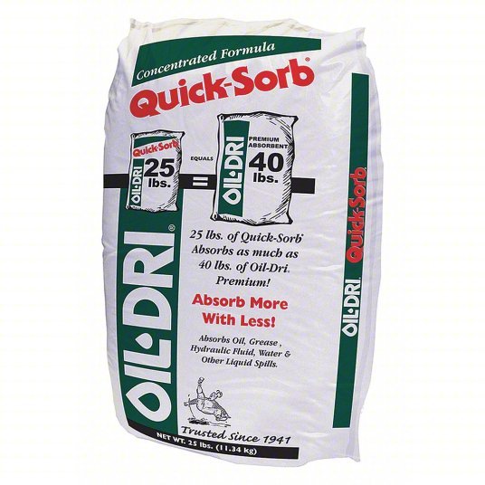 Oil - Dri I05025 - G70 Loose Absorbent 3 gal Volume Absorbed per Pkg., 25 lb Wt, Bag, Not Scented - KVM Tools Inc.KV24X071