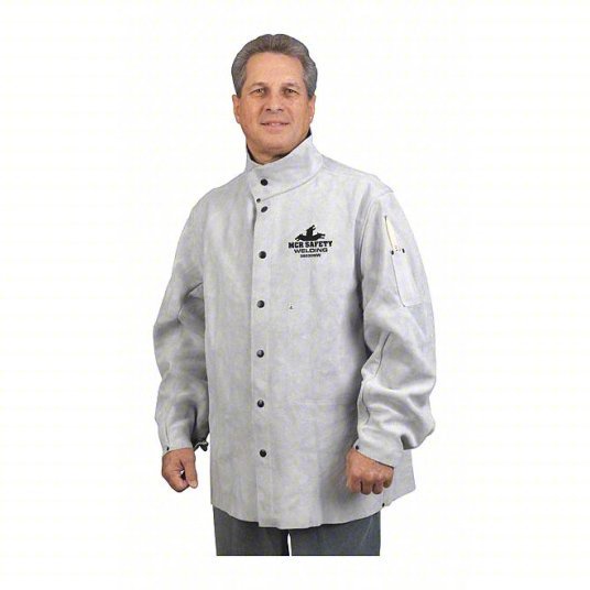 MCR Safety 38030MWXL Welding Jacket Cowhide, Gray, XL, 78 in Lg - KVM Tools Inc.KV26J986