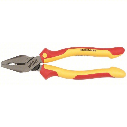 Wiha 32930 Linemans Plier Insulated, Flat, 8 in Overall Lg, 1 7/8 in Jaw Lg, 1 1/8 in Jaw Wd, 5/8 in Jaw Thick - KVM Tools Inc.KV26X256