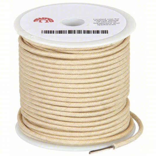 Tempco LDWR - 1023 High Temp Lead Wire 12 AWG Wire Size, Natural, 100 ft Lg - KVM Tools Inc.KV2KE44