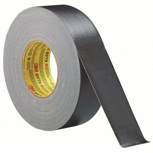 3M 8979 Duct Tape: Clean Removal, Heavy Duty, 2 in x 60 yd, Black, Continuous Roll, Pack Qty: 1 - KVM Tools Inc.KV15F807