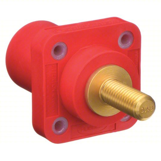 Hubbell HBLMRSR Receptacle For Female Connectors, 400A, Straight, Red, Square, Through Hole Mounting - KVM Tools Inc.KV2XB72
