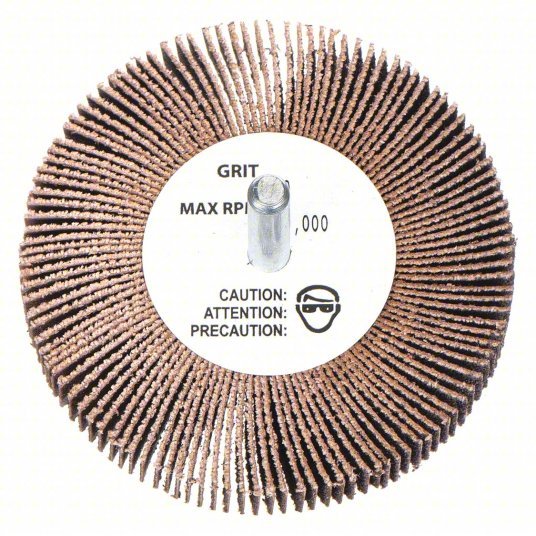 Merit 08834137561 Flap Wheel 3/4 in Dia x 3/8 in W, 1/8 in Straight-Shank, Aluminum Oxide, P80 Grit, R369 - KVM Tools Inc.KV30C773