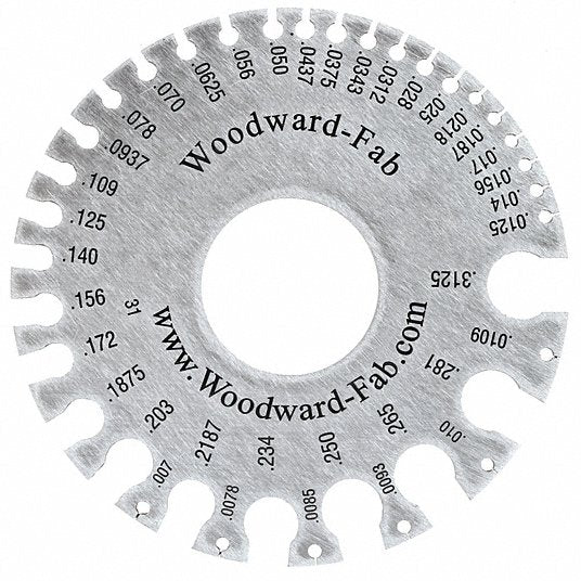 Woodward Fab WFSG Sheet Metal Thickness Gauge, 0 to 36