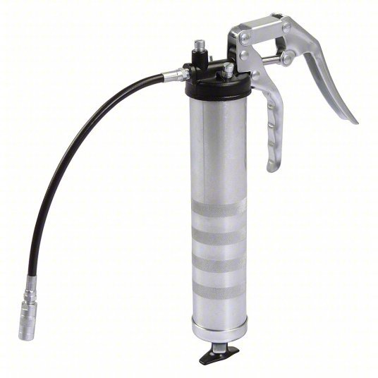 KVM Tools KV33RL90 Manual Grease Gun Pistol - Grip Handle, Cartridge/Suction Load, Flex/Rigid Nozzle, Fixed Stroke - KVM Tools Inc.KV33RL90