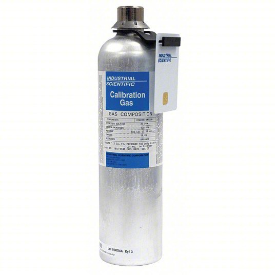 Industrial Scientific 18109157 Calibration Gas Nitrogen, +/-5% Accuracy, C5H12/CO/H2S/O2, Calibration Gas - KVM Tools Inc.KV36J476