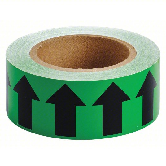 Brady 91416 Arrow Tape Green, Black, 2 in Wd, 90 ft Roll Lg - KVM Tools Inc.KV3GTN5