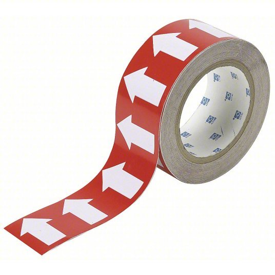 Brady 91288 Arrow Tape Red, White, 4 in Wd, 90 ft Roll Lg - KVM Tools Inc.KV3GTN9