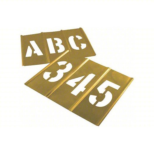 C.H Hanson 10156 Stencil Kit 6 in Character Ht, Brass, Interlocking - KVM Tools Inc.KV3LGR7