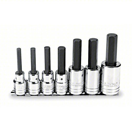 Proto J5441-7 Socket Bit Set 1/2 in Drive Size, 7 Pieces, 1/4 in to 5/8 in Range of Tip Sizes, SAE - KVM Tools Inc.KV3R748
