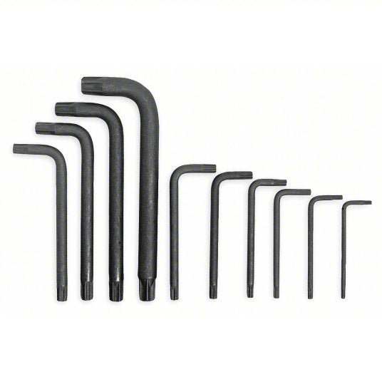 Proto J4961 Torx Key Set Short, 10 Pieces, T10/T15/T20/T25/T27/T30/T40/T45/T50/T55 Tip Size, Pouch - KVM Tools Inc.KV3R791