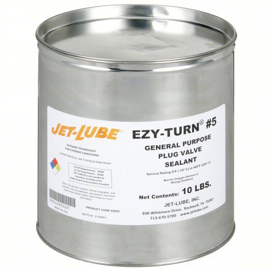 Jet-Lube 93522 Plug Valve Sealant 0°F to 400°F, 1 gal, Pail, Amber - KVM Tools Inc.KV3RDN1