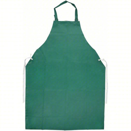 KVM Tools KV3XE79 Bib Apron PVC, 18 mil Thick, Shin, Adj Strap, Tie, Green, Universal - KVM Tools Inc.KV3XE79