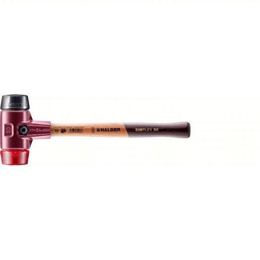 Halder Simplex 3026050 Soft Face Hammer Plastic/Rubber, 2 1/2 lb Head Wt, 2 in Tip Dia, 15 in Overall Lg, Replaceable Tips - KVM Tools Inc.KV3ZLL4