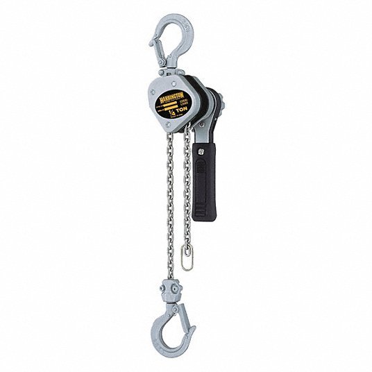 Harrington LX003 - 10 Lever Chain Hoist Hook Mounted No Trolley, 500 lb Lifting Capacity, 10 ft Lift Lg - KVM Tools Inc.KV49CY80