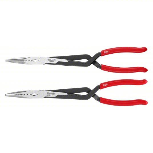 Milwaukee 48 - 22 - 6542 Long Reach Pliers Set 3 in Max Jaw Opening, 15 1/8 in Overall Lg, 3 in_3 1/4 in Jaw Lg, Serrated - KVM Tools Inc.KV810VD6
