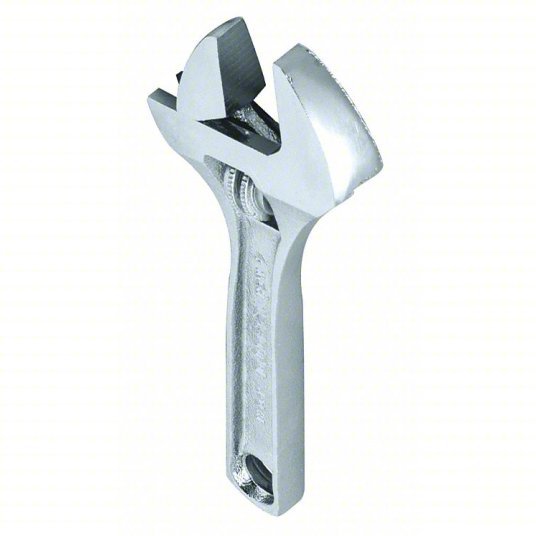 Proto J712A Adjustable Wrench Alloy Steel, Chrome, 12 in Overall Lg, 1 9/16 in Jaw Capacity, Plain Grip - KVM Tools Inc.KV483J32