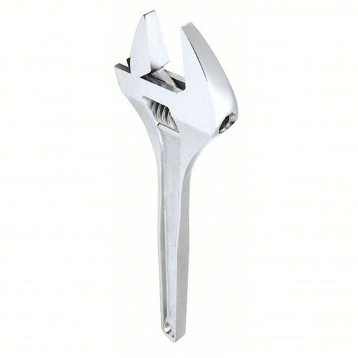 Proto J718A Adjustable Wrench Alloy Steel, Chrome, 18 in Overall Lg, 2 3/8 in Jaw Capacity, Plain Grip - KVM Tools Inc.KV483J34