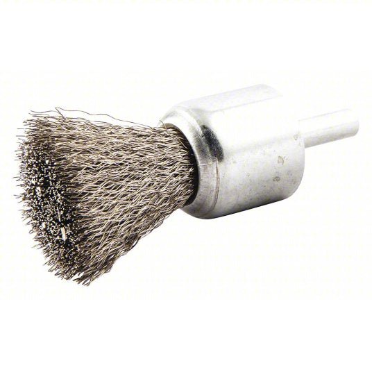 KVM Tools 66252838838 End Brush Crimped Stainless Steel, 1 in Dia, 0.006 in Fill Dia, 1/4 in Shank - KVM Tools Inc.KV483N75