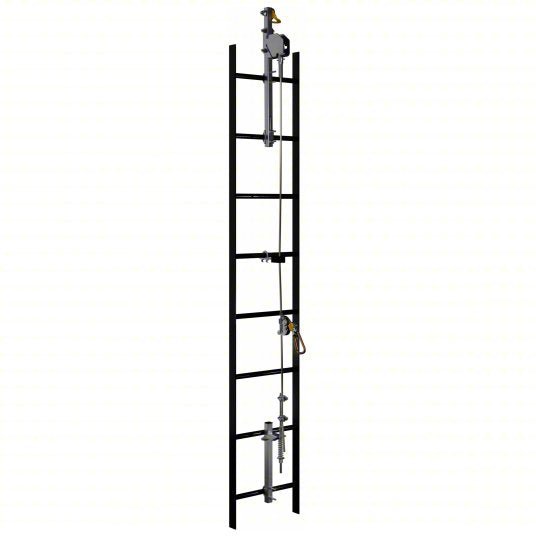 Lad - Saf 6118030 Cable Vertical Safety System Trailing, Steel, Auto, 30 ft Lifeline Lg, 620 lb Capacity - KVM Tools Inc.KV487R49