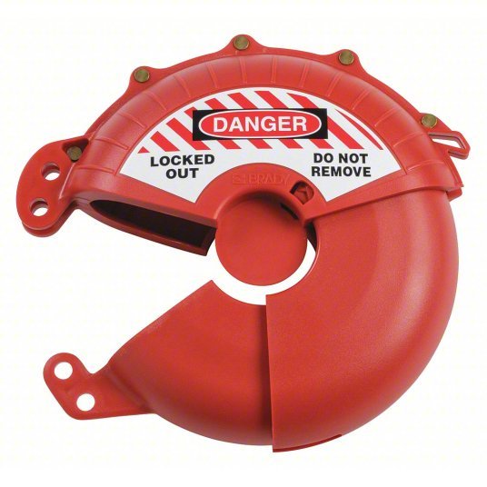 Brady 148648 Gate Valve Lockout Collapsible Gate Valve Lockout, For 7 in Max Hand Wheel Dia, Red - KVM Tools Inc.KV489M11