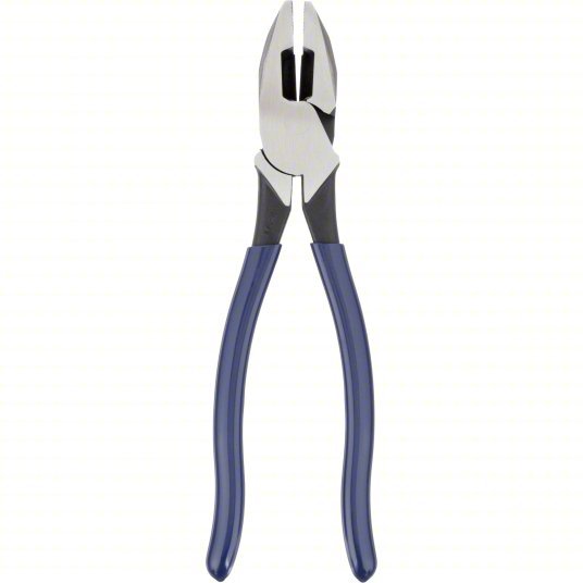 Klein D213 - 9NE Linemans Plier Flat, 9 3/8 in Overall Lg, 1 5/8 in Jaw Lg, 1 1/4 in Jaw Wd, 5/8 in Jaw Thick, Blue - KVM Tools Inc.KV4A837