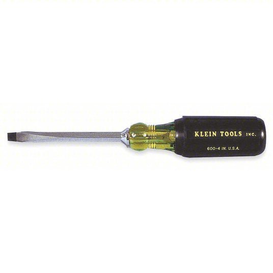 Klein 600 - 4 General Purpose Slotted Screwdriver 1/4 in Tip Size, 8 1/4 in Overall Lg, 4 in Shank Lg - KVM Tools Inc.KV4A845
