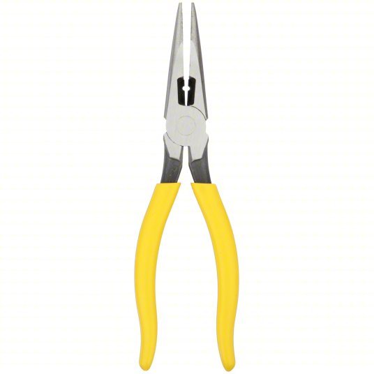 Klein D203 - 8N Needle Nose Plier 1 1/4 in Max Jaw Opening, 8 1/2 in Overall Lg, 2 3/8 in Jaw Lg, 1/8 in Tip Wd - KVM Tools Inc.KV4A863