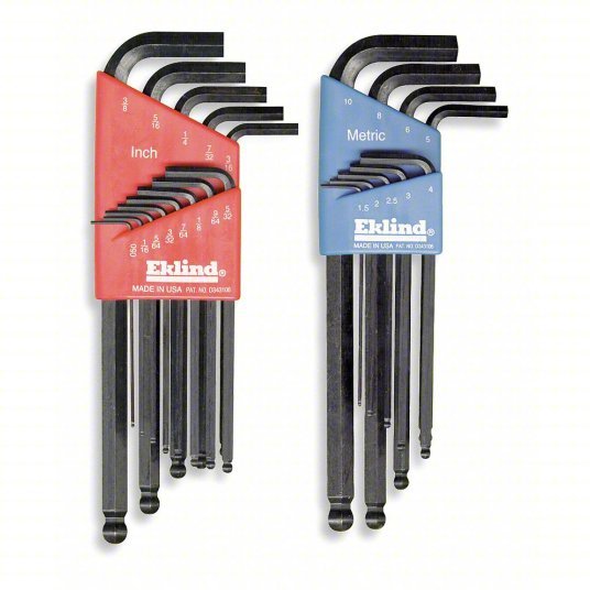 Eklind 13222 Combination Ball - Hex - L Key Set, Sizes 0.050 to 3/8 and Size 1.5 mm to 10 mm (22 - Piece) - KVM Tools Inc.KV4CR58