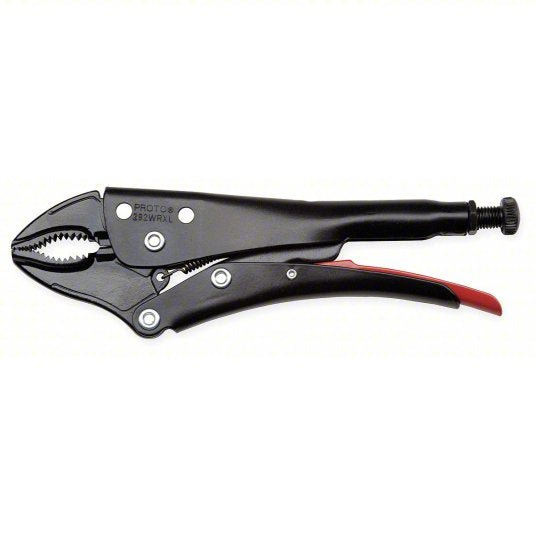 Proto J293WRXL Locking Plier Curved, Lever, 1 1/4 in Max Jaw Opening, 5 5/8 in Overall Lg, 7/8 in Jaw Lg - KVM Tools Inc.KV4EAA8