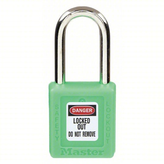 Master Lock 410GRN Lockout Padlock Keyed Different, Thermoplastic, Std Body, Metal, Green - KVM Tools Inc.KV4FF99