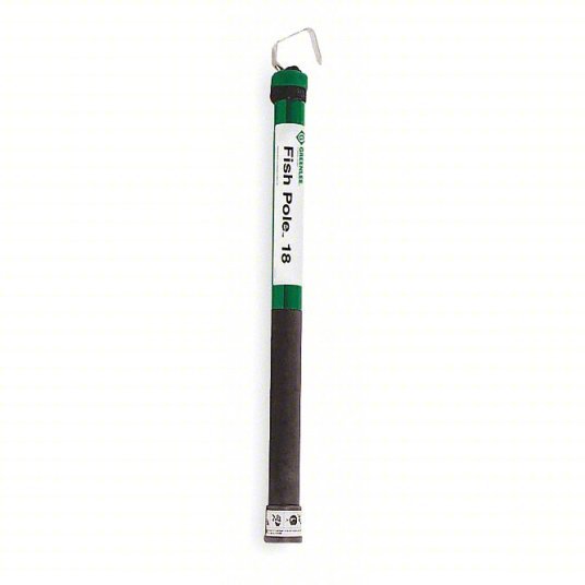 Greenlee FP18 Telescoping Fish Stick Clip, 2 in Rod Dia, 27 in to 18 ft, Single Hook End - KVM Tools Inc.KV4GA97