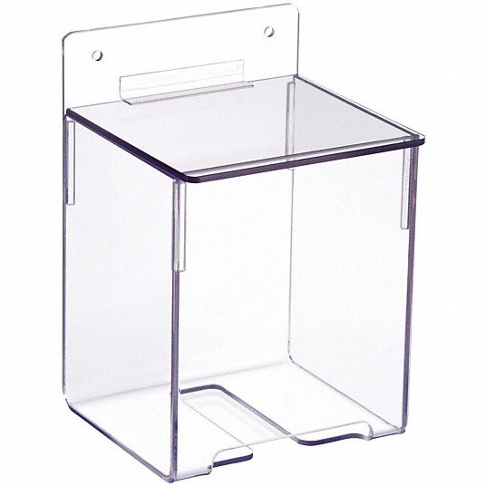 KVM Tools KV4GMT2 Hairnet Dispenser Table/Wall, 4 3/4 in x 4 5/8 in x 7 1/8 in, PETG, Clear - KVM Tools Inc.KV4GMT2