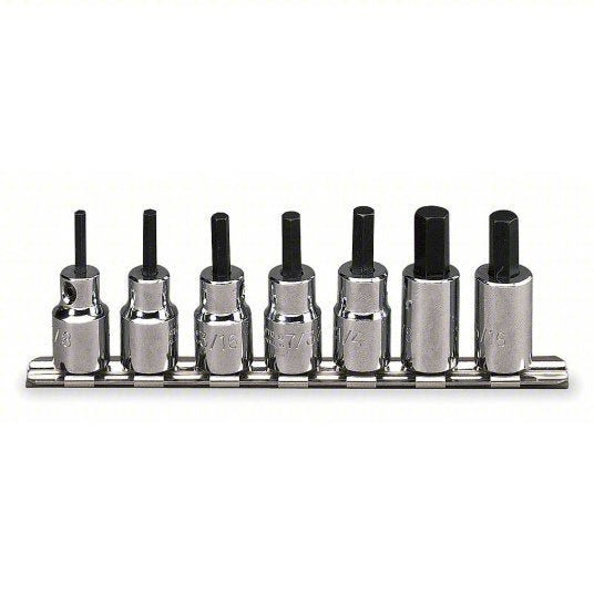 Proto J4990-7ST Socket Bit Set 3/8 in Drive Size, 7 Pieces, 1/8 in to 3/8 in Range of Tip Sizes, SAE - KVM Tools Inc.KV4JW01