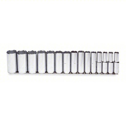 Proto J54103 Socket Set 1/2 in Drive Size, 15 Pieces, 3/8 in to 1 1/4 in Socket Size Range, (15) 6-Point - KVM Tools Inc.KV4JW24