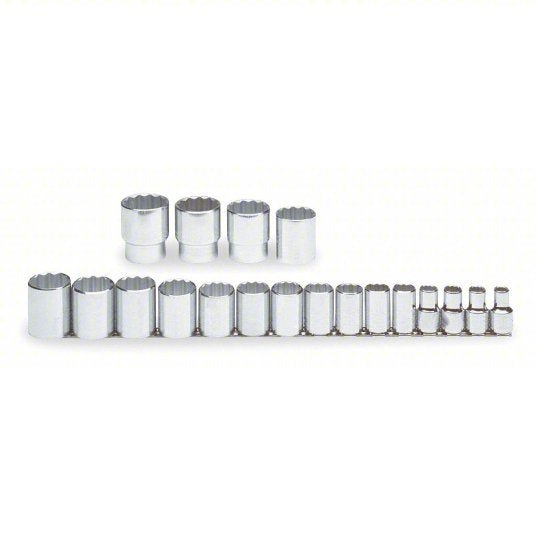 Proto J54113 Socket Set 1/2 in Drive Size, 19 Pieces, 3/8 in to 1 1/2 in Socket Size Range, (19) 12 - Point - KVM Tools Inc.KV4JW28